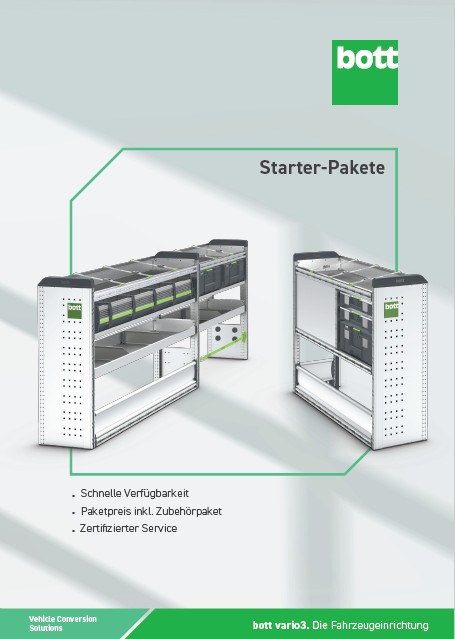 Die Starter Pakete von bott für die bott vario3 Fahrzeugeinrichtung